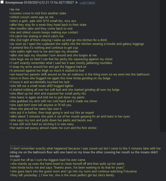 Anon's goth cousin comes to visit